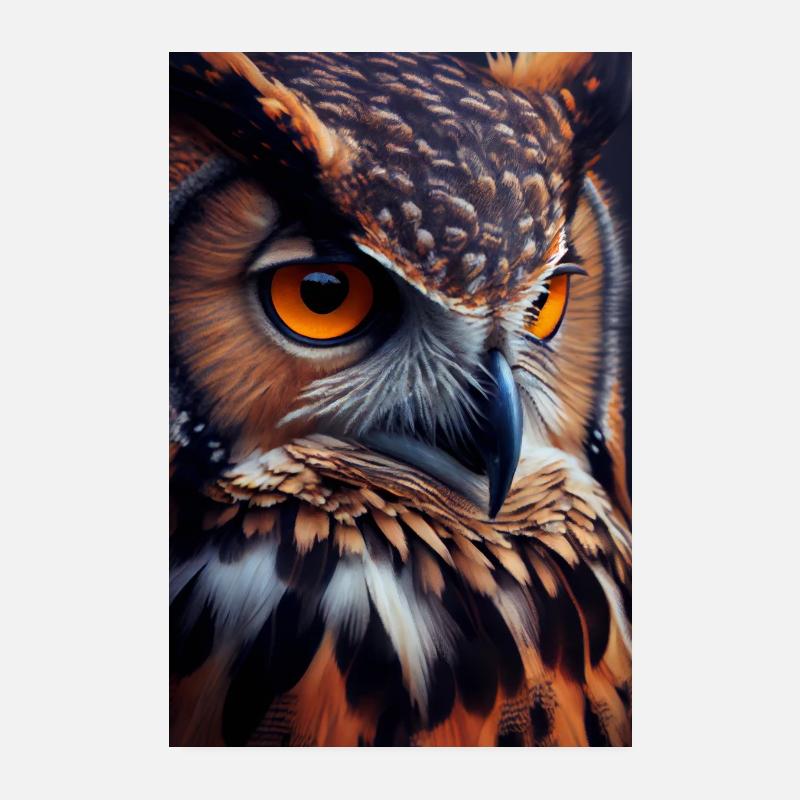 Eule Vogel Tier Eulen Closeup Poster 20x30 cm