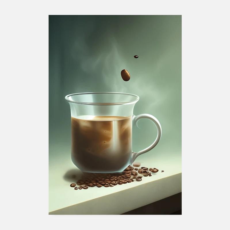 Café, grains de café Poster 20 x 30 cm