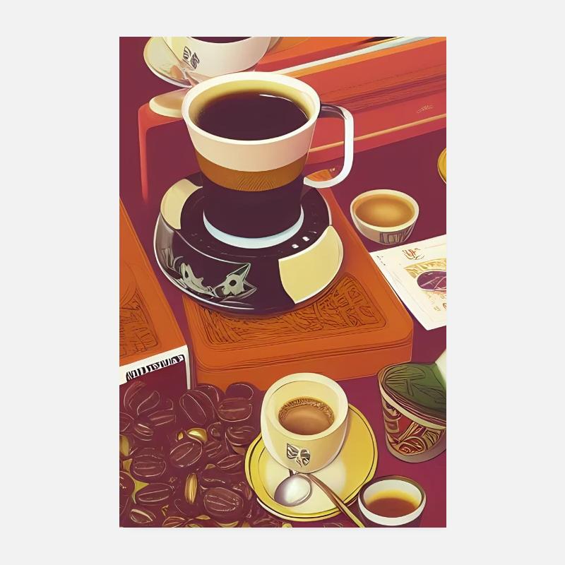 Café, grains de café Poster 20 x 30 cm