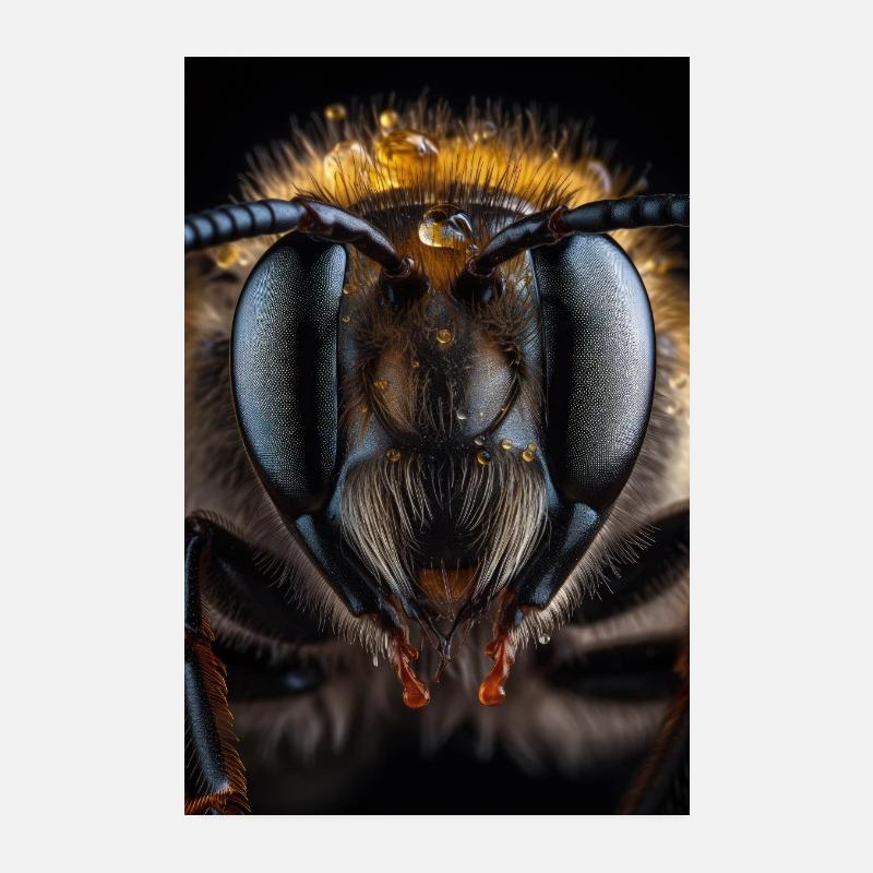 Macro d’abeille Poster 20 x 30 cm
