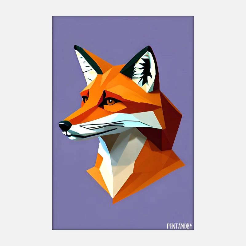 Fuchs Polygon Waldbewohner Waldtier Wildnis Tier Poster 20x30 cm