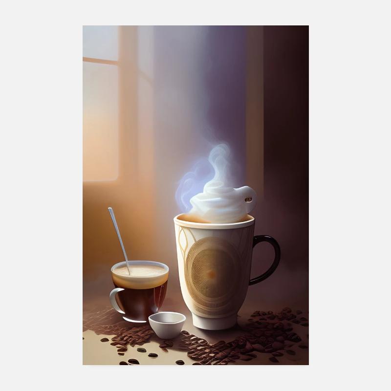Café, grains de café Poster 20 x 30 cm