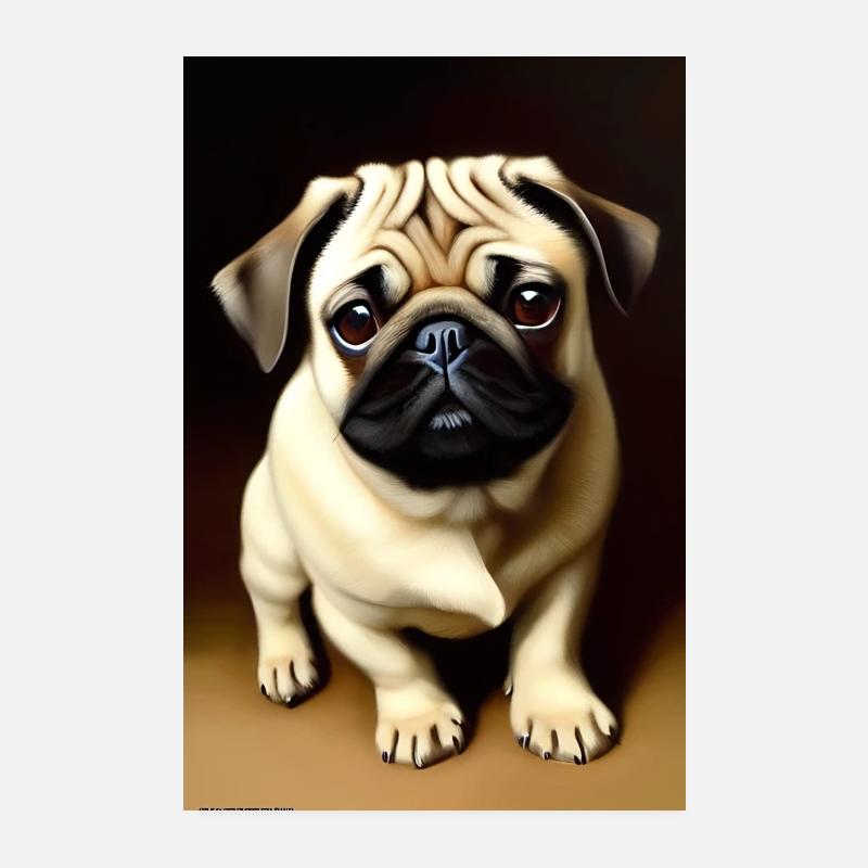 Pug Dog Poster 8" x 12" (20x30 cm)