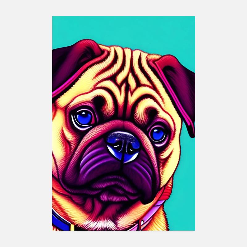 Mops Hund Poster 20x30 cm