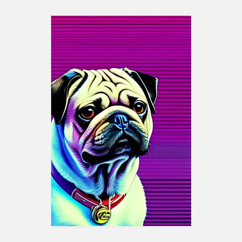 Pug Dog Poster 8" x 12" (20x30 cm)