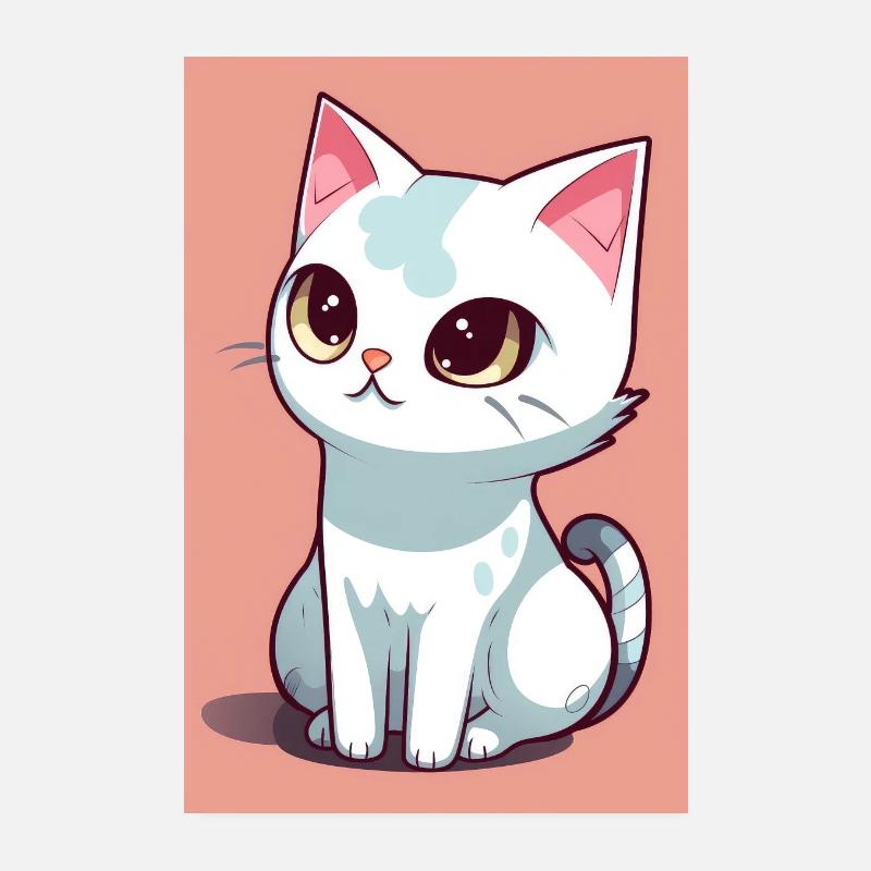 Drôle de chat mignon Poster 20 x 30 cm