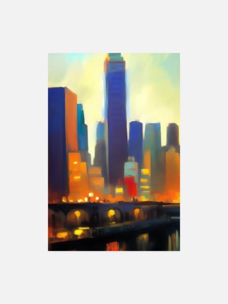 New York City Skyline - Poster 8" x 12" (20x30 cm) - white - Front