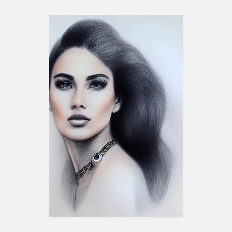 Frau mit Schmuck Poster 20x30 cm
