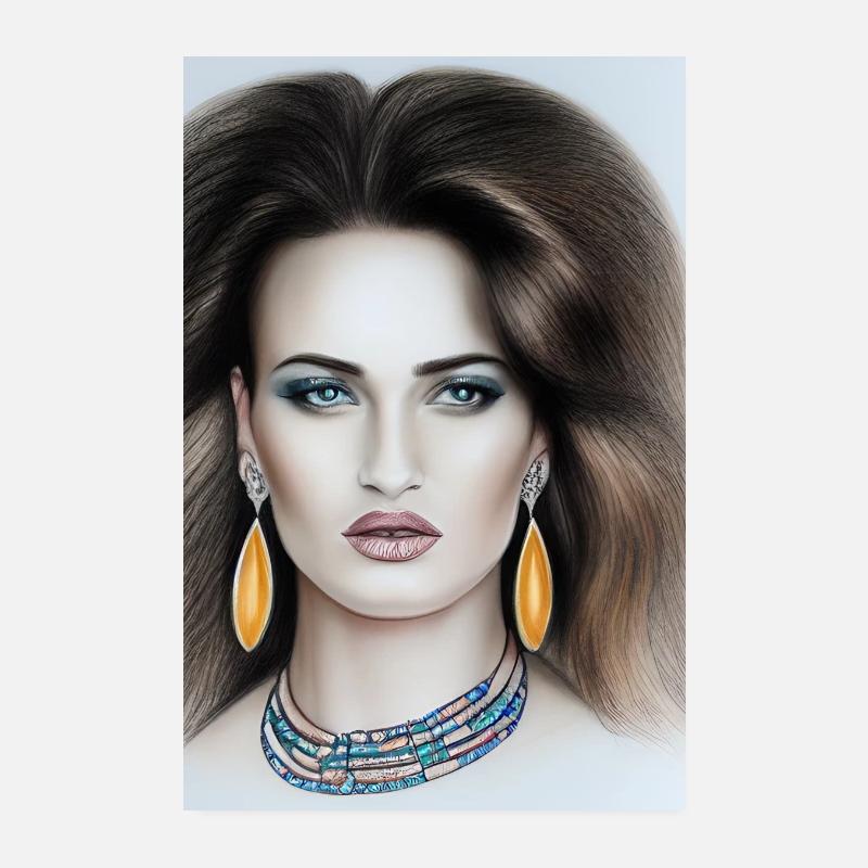 Femme avec des bijoux Poster 20 x 30 cm