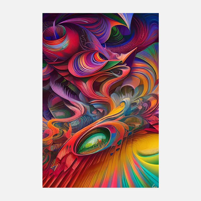 Abstrakte Kunst - Poster 20x30 cm - Weiß
