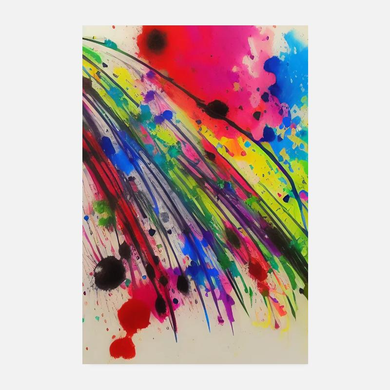Farbspritzer und Linien Poster 20x30 cm