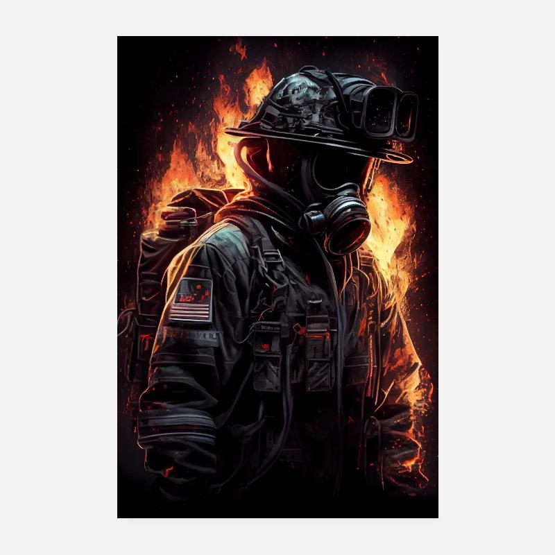 Feuerwehrmann Cool Poster 20x30 cm