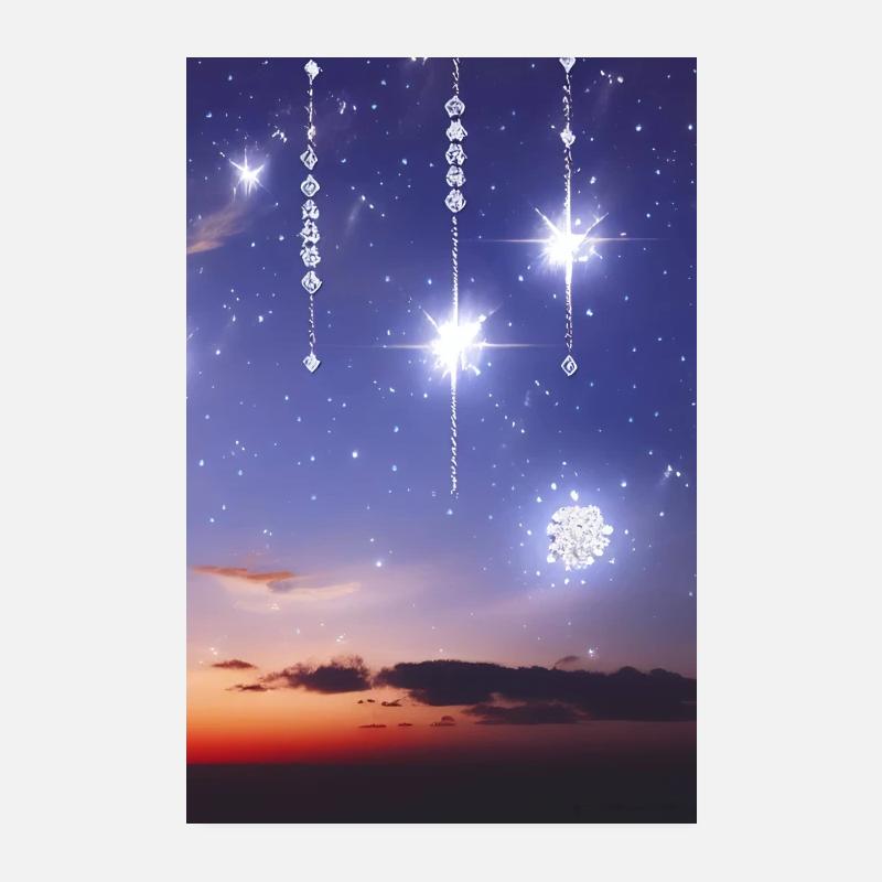 Sternenhimmel - Poster 20x30 cm - Weiß