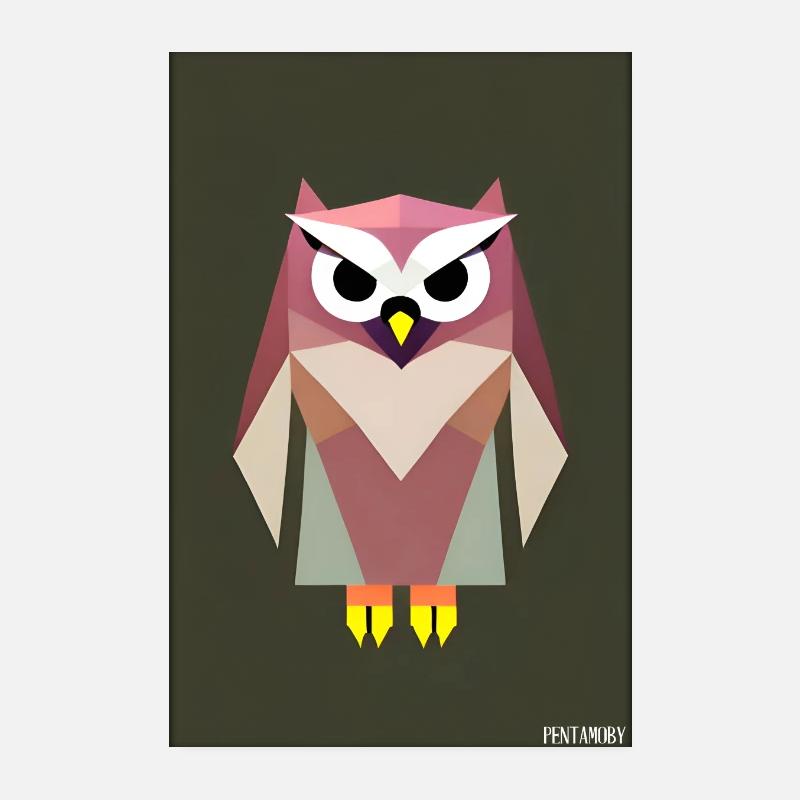 Eule Wütend Polygon Waldtier Wildnis Vogel Nacht Poster 20x30 cm
