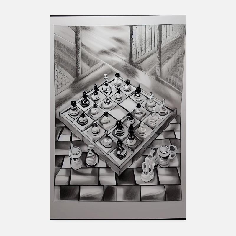 Schachbrett Poster 20x30 cm