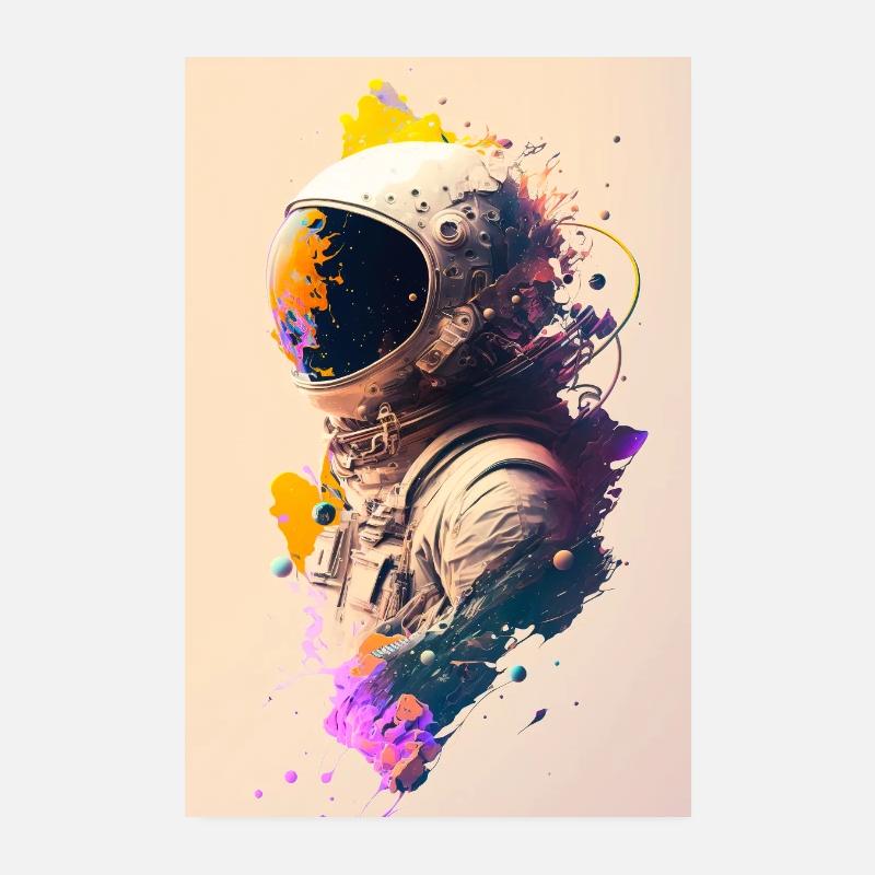 Astronaute peinture ZEN Poster 20 x 30 cm