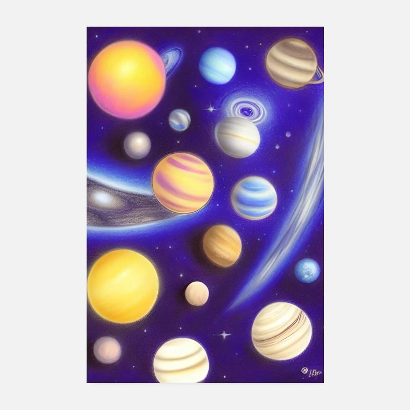 Espace et planètes Poster 20 x 30 cm