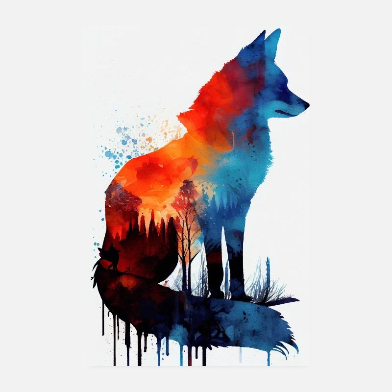 Renards Renards animaux Poster 20 x 30 cm
