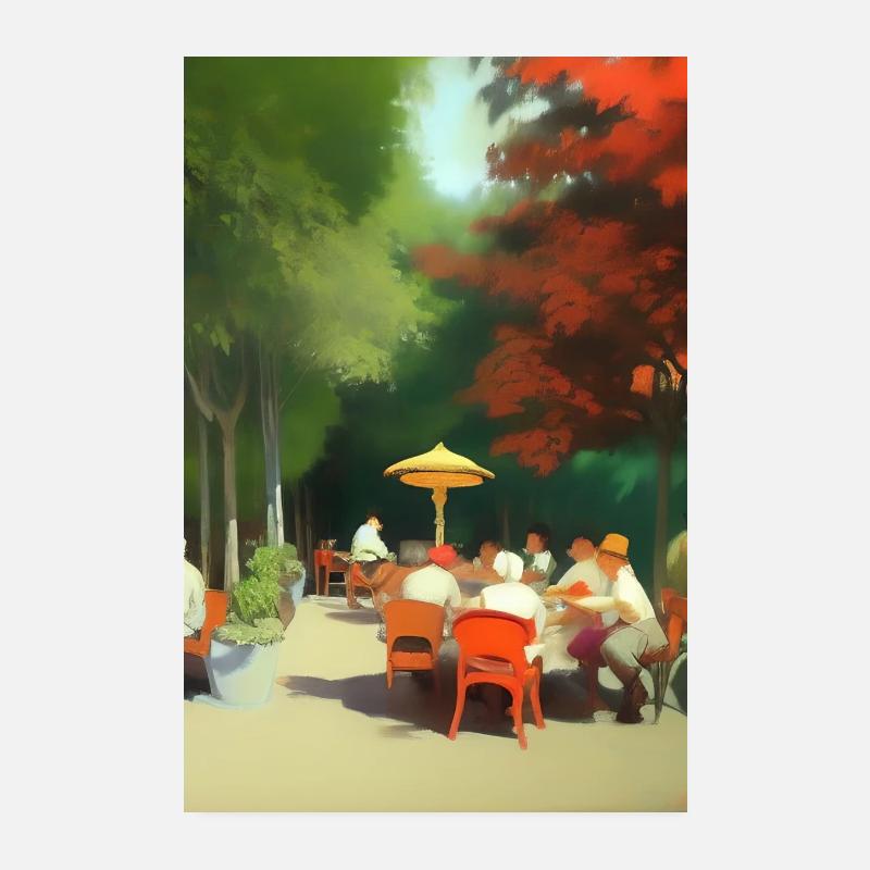 Asiatisches Cafe im Freien Poster 20x30 cm
