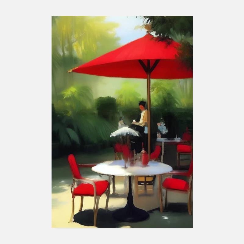 Asiatisches Cafe im Freien Poster 20x30 cm