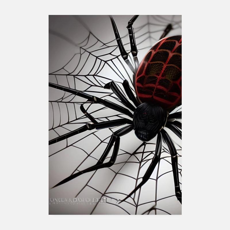 Spinne - Poster 20x30 cm - Weiß