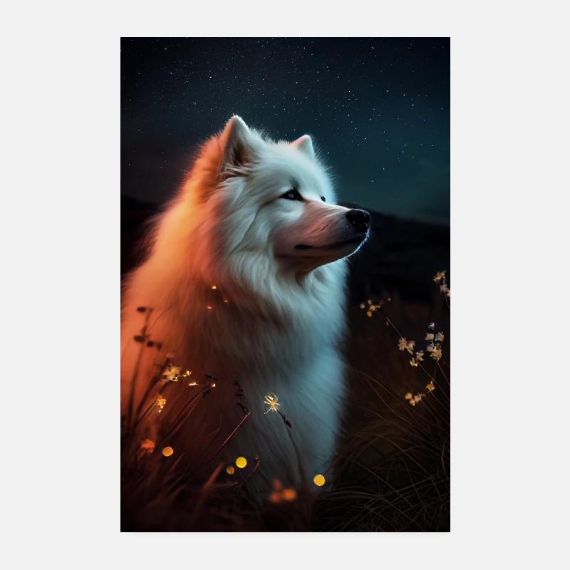 Samoyède Chien Chiens de compagnie Chiens Poster 20 x 30 cm