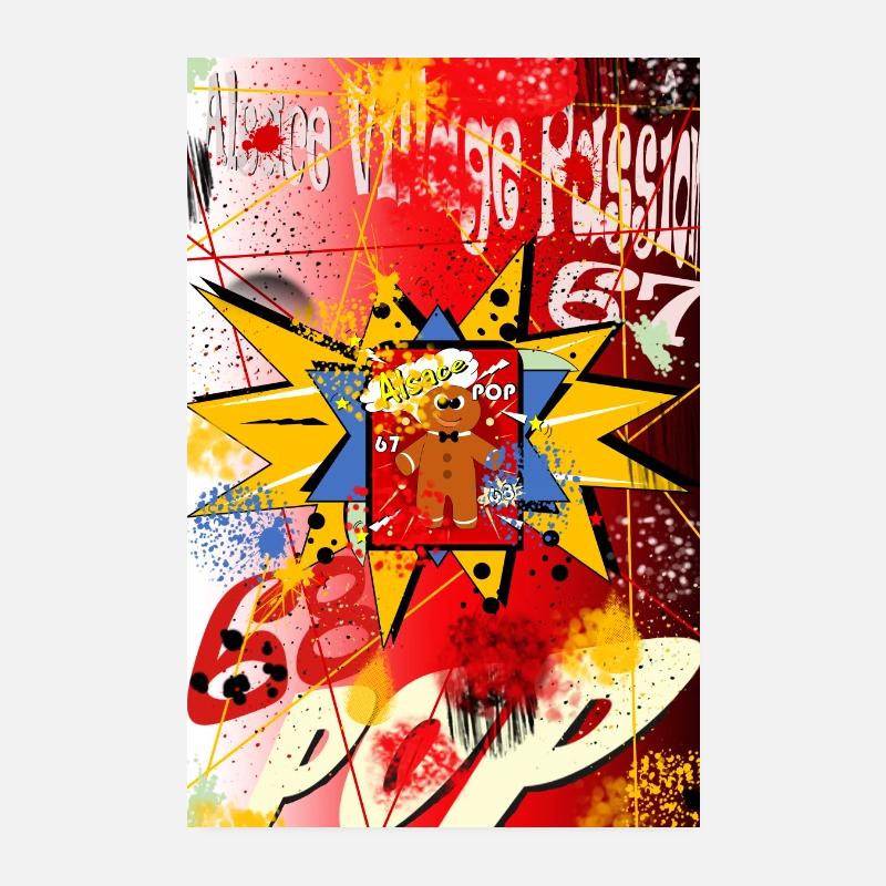 PopArt Graf Elsass Dorf Leidenschaft Poster 20x30 cm