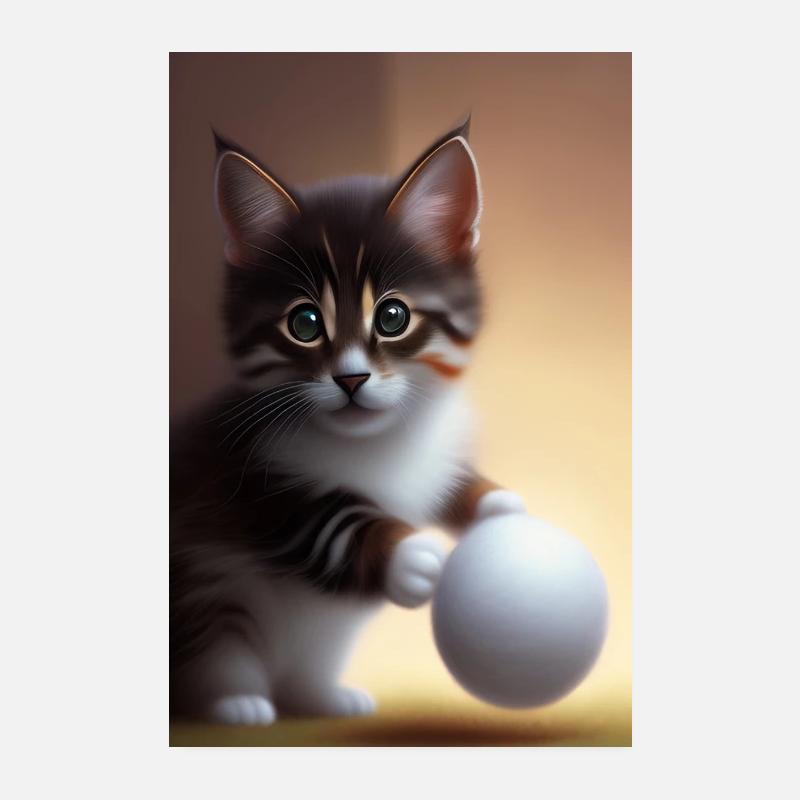 Baby Katze - Poster 20x30 cm - Weiß