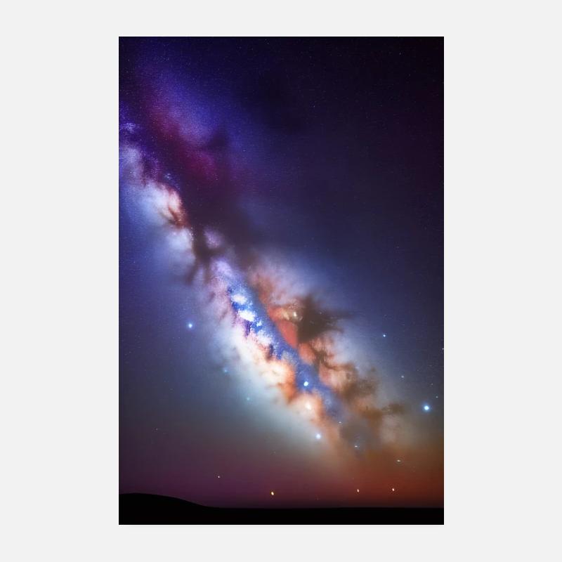 Weltall und Planeten - Poster 20x30 cm - Weiß