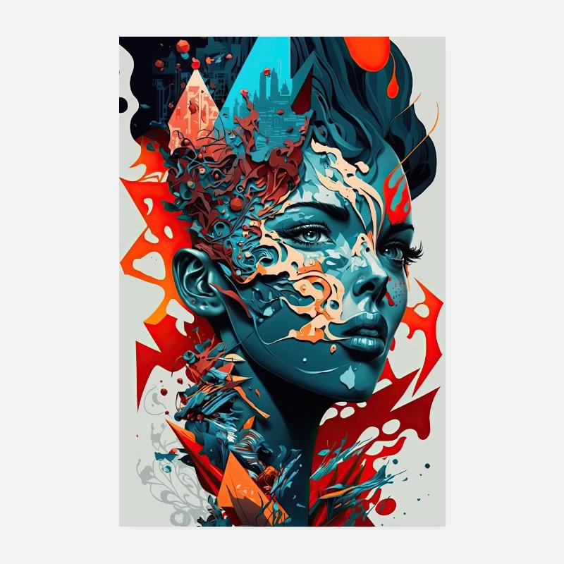 Gedanke eine Frau Poster 20x30 cm