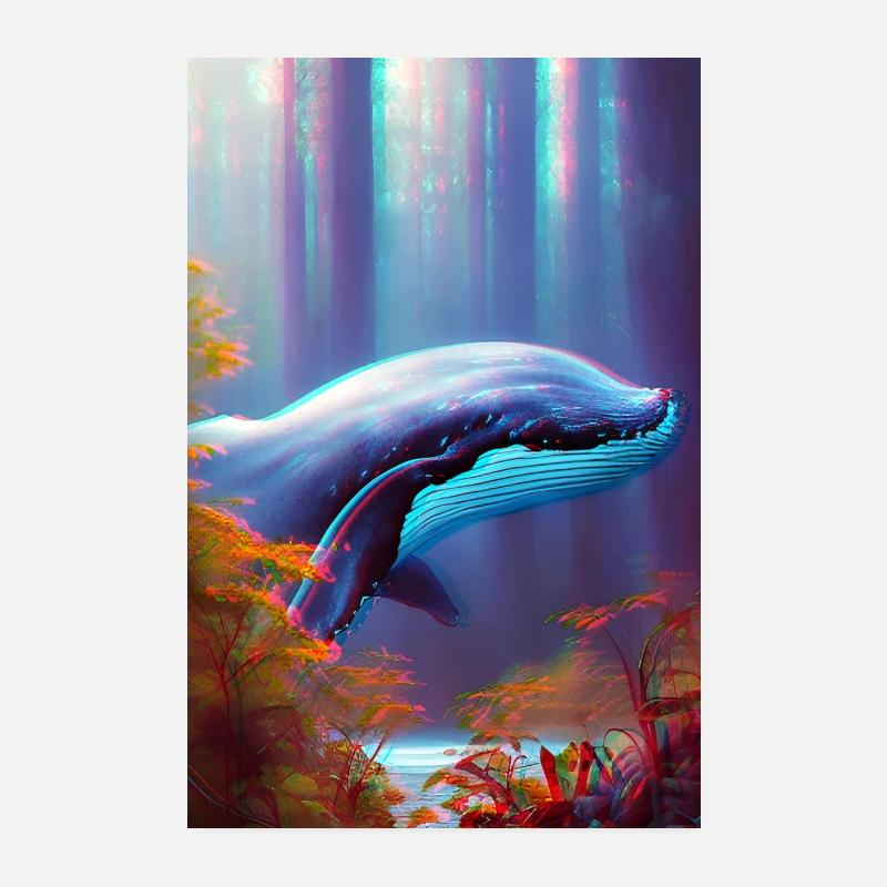 Wal im Wald Surrealismus Poster 20x30 cm