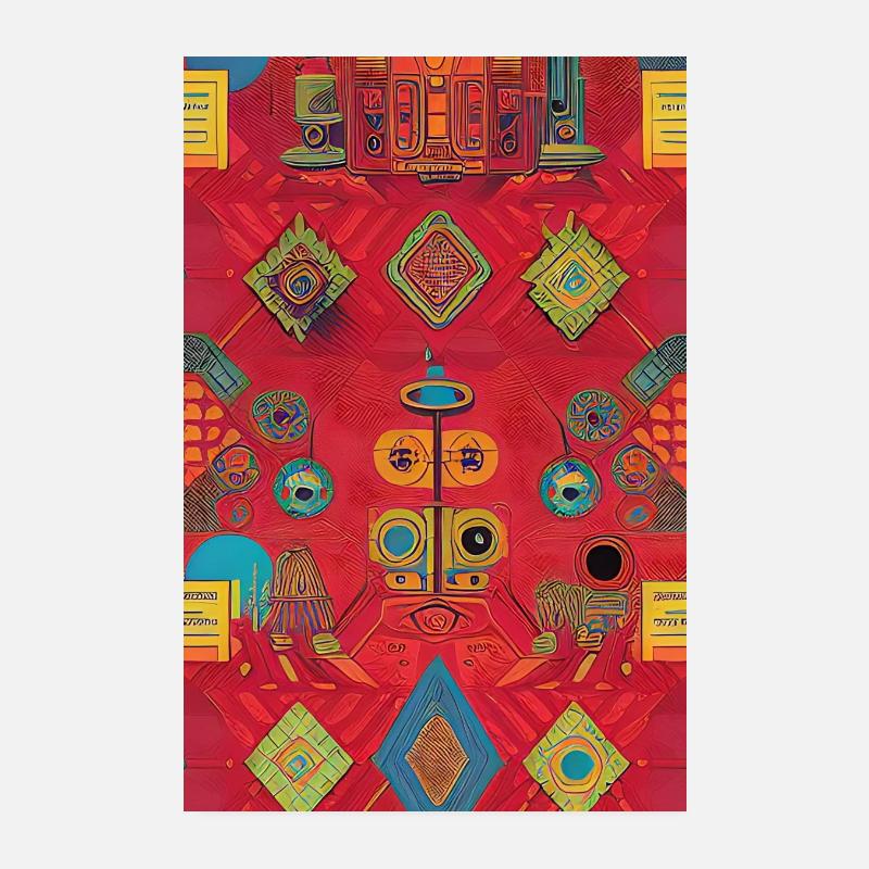 Retro Pattern Poster 8" x 12" (20x30 cm)