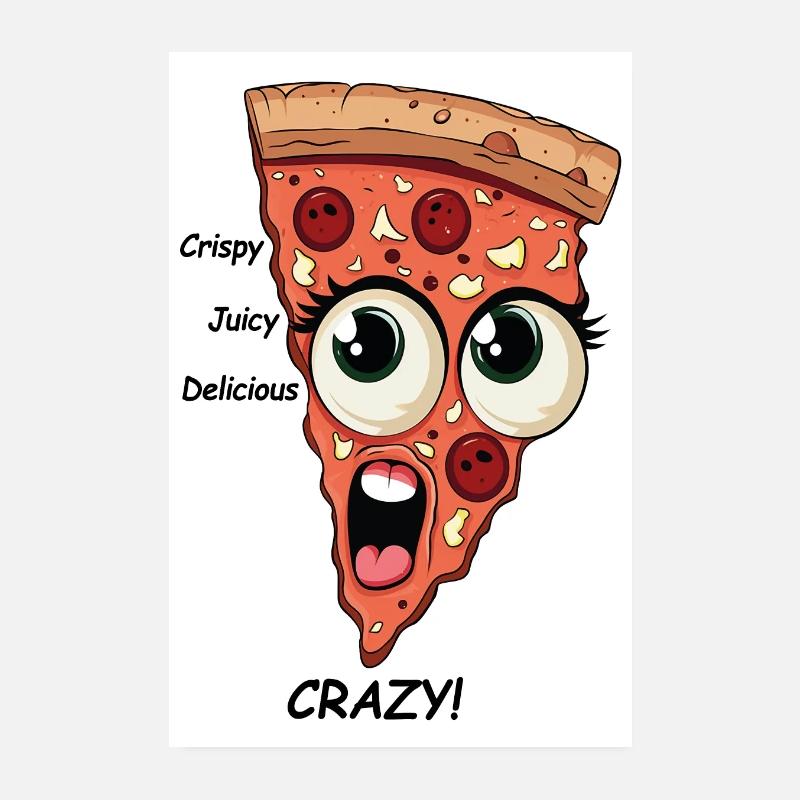 Lustige Pizza Kunst, Küchen-Deko, Humor, Crazy Poster 20x30 cm