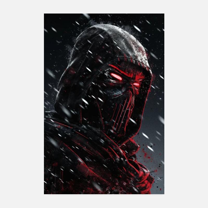 Neon Cyber Ninja Warrior #6 Poster 20x30 cm