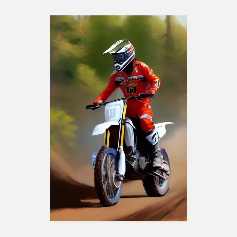 Motocross Riding Poster 8" x 12" (20x30 cm)