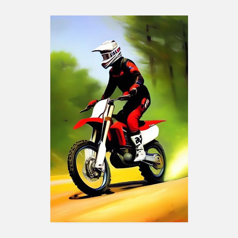 Motocross Riding Poster 8" x 12" (20x30 cm)