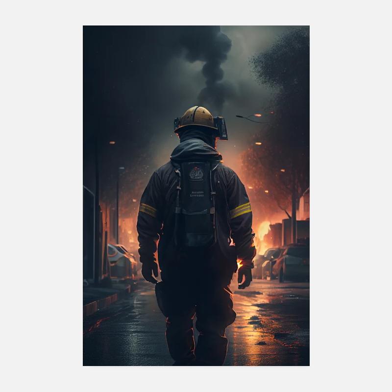 Feuerwehrmann Fire Poster 20x30 cm
