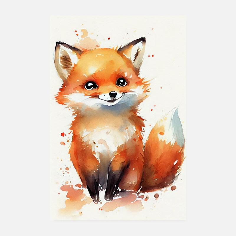 Fox Fox Animal Cute Animal Poster 8" x 12" (20x30 cm)