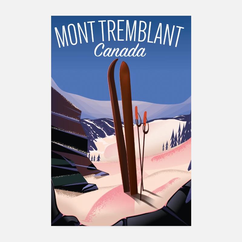 Mont Tremblant Canada Ski - Poster 20 x 30 cm - blanc