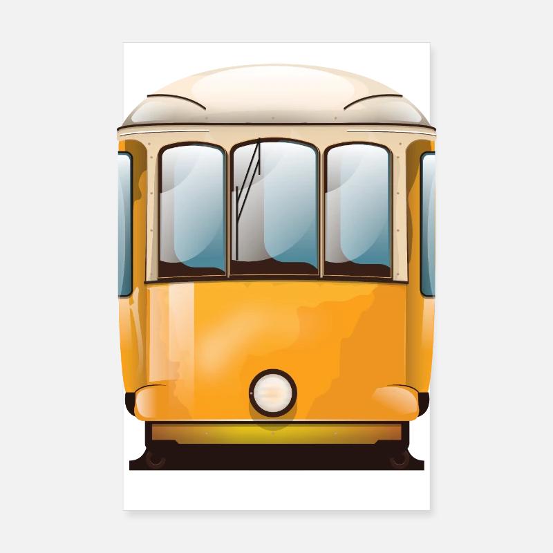 Gelbe Straßenbahn - Poster 20x30 cm - Weiß