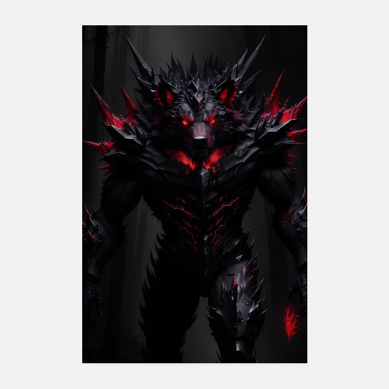 Corrupted Bear Poster 20x30 cm