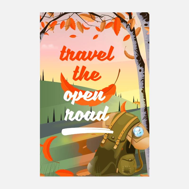 Reisen Sie auf offener Straße Poster 20x30 cm
