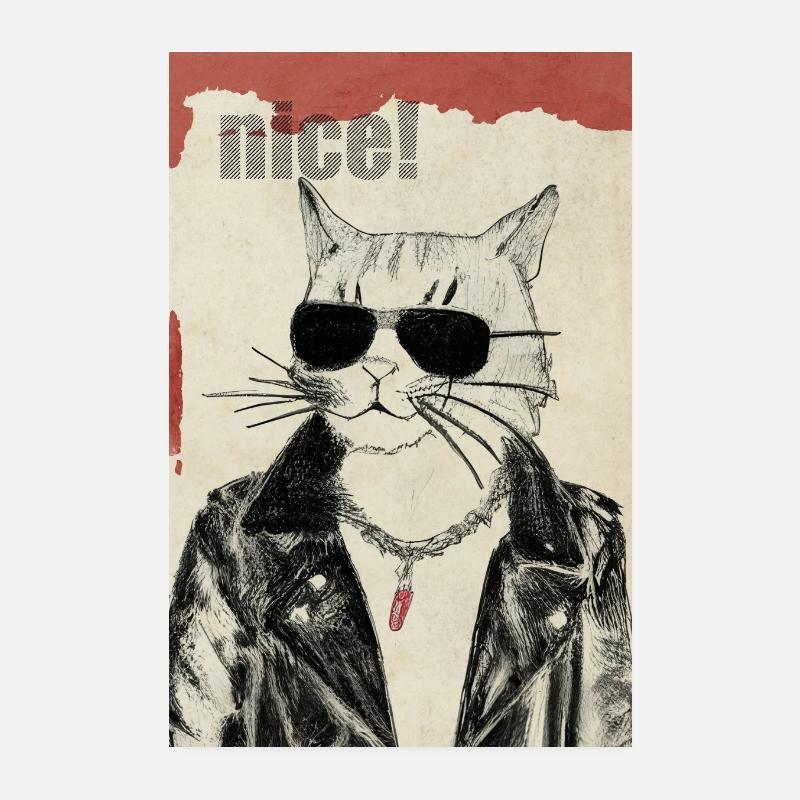 nice - Poster 20x30 cm - Weiß