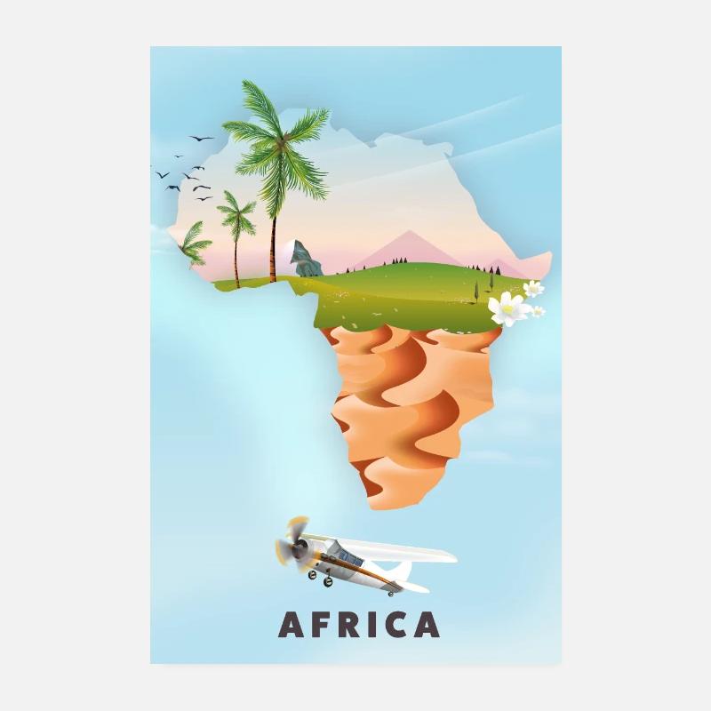 Carte De L’Afrique Poster 20 x 30 cm