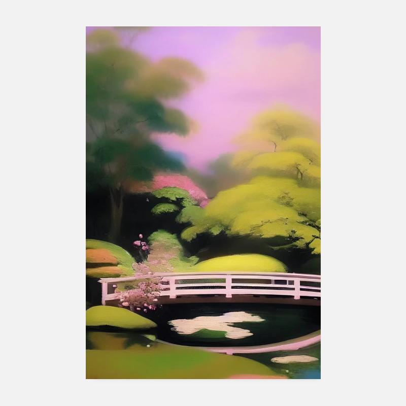 Chinesischer Zen Garten Poster 20x30 cm