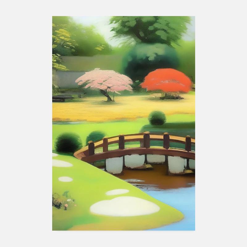 Chinesischer Zen Garten Poster 20x30 cm