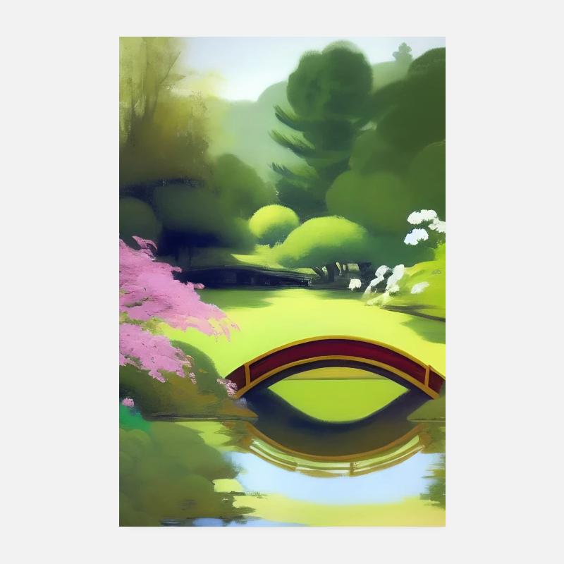 Jardin zen chinois Poster 20 x 30 cm