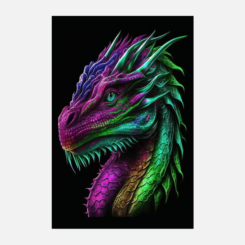 bunter Drache Poster 20x30 cm