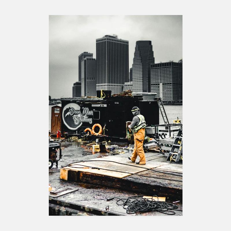 Dockworker in NYC Poster 20x30 cm