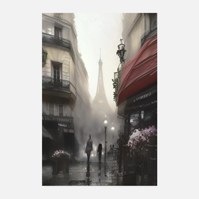 Paris im Regen Poster 20x30 cm